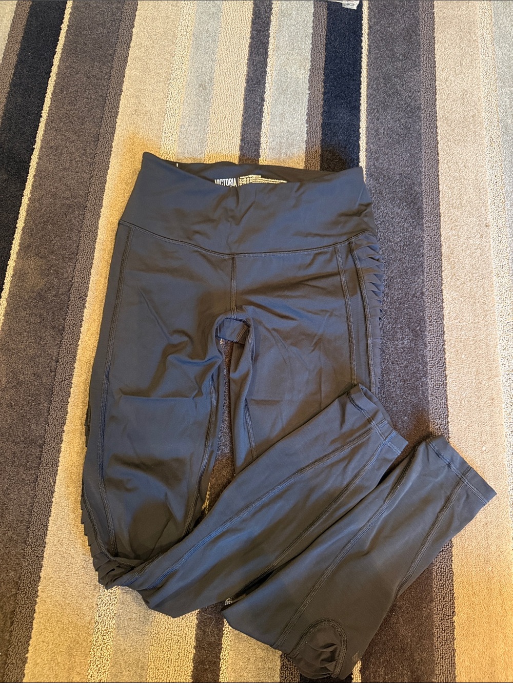 Victoria's Secret Black Kids Leggings with see through Side Ruching